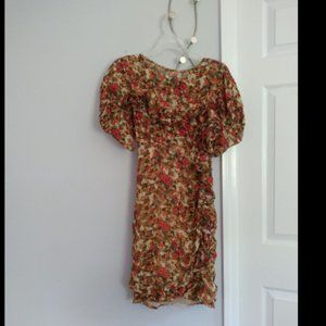 Isabel Marant Draped Floral Mini Dress Sz 38